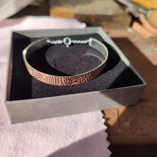Copper Bracelet with Floral Design