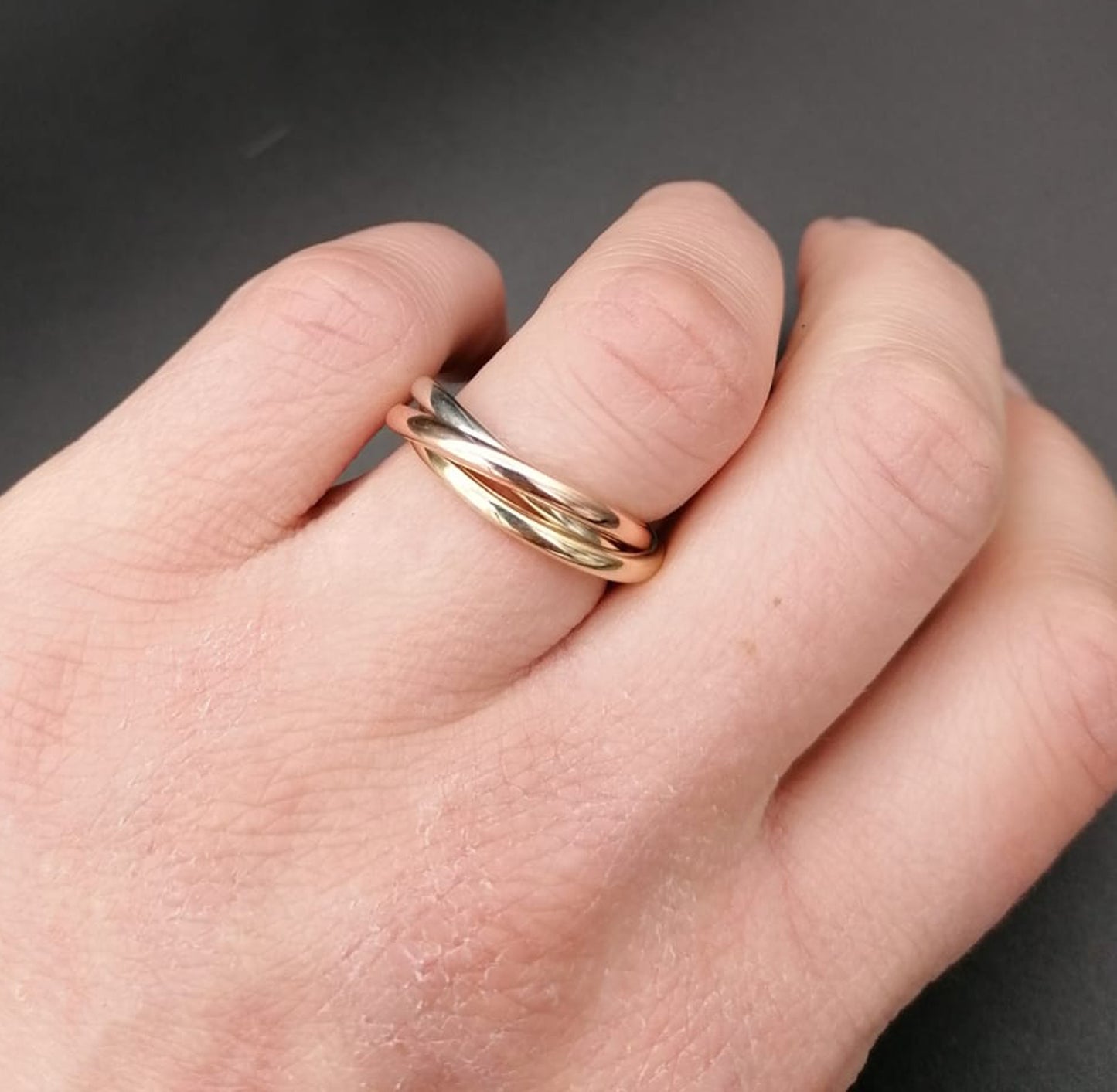 Three Colour 18K Russian Trinity Ring